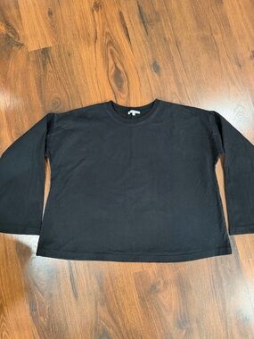 Reformation Shirt Womens Small Black 100% Organic Cotton Long Sleeve Crewneck